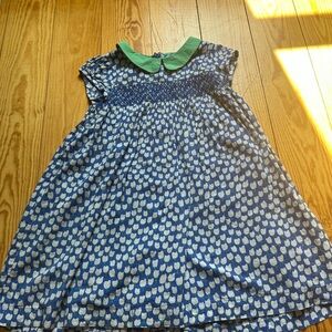 Boden Blue and Green Patterned Kids Dress